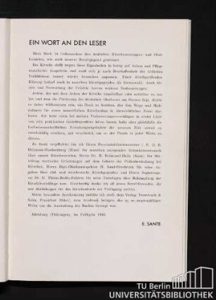 Ein Wort an den Leser