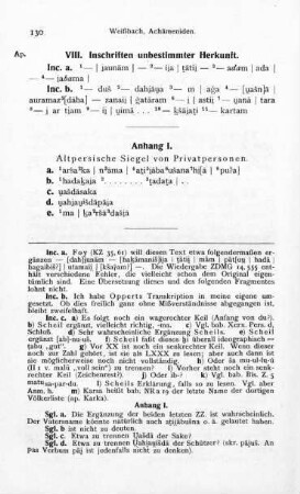 VIII. Inschriften unbestimmter Herkunft