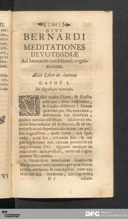 Meditationes D. Bernardi.