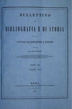 Tomo IX. Dicembre 1876.
