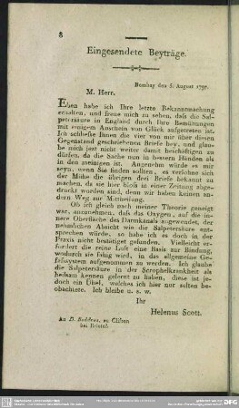 Eingesendete Beyträge
