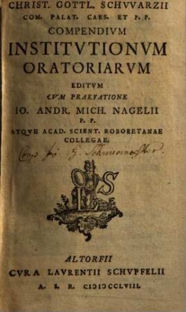 Compendium institutionum oratoriarum