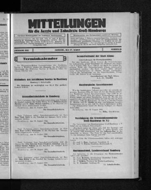 Jahrgang 1933, Hamburg, den 27. August, Nummer 35