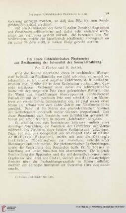 20: Ein neues lichtelektrisches Photometer zur Bestimmung der Intensität der Sonnenstrahlung