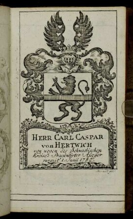 Herr Carl Caspar von Hertwich[...] - Herr Eberh. Christoph von Oetinger[...]