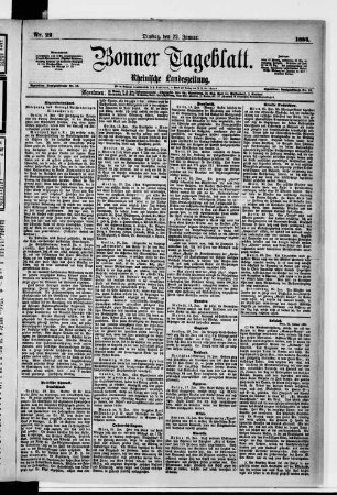 Bonner Tageblatt. 1883-1890