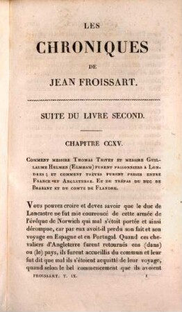 Chroniques de Froissart. 9