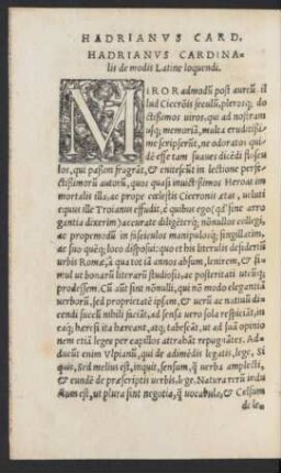 Hadrianus Cardinalis de modis Latine loquendi.