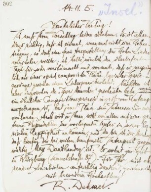 Brief an den Insel-Verlag