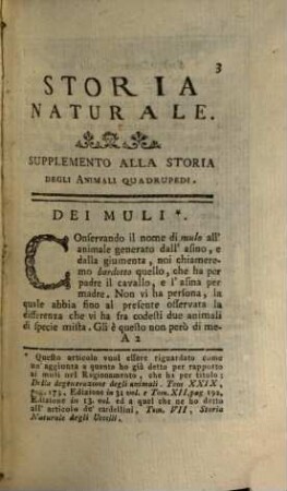 Storia Naturale Generale E Particolare : Per servire di seguito Alla Storia Degli Animali Quadrupedi, 1 = Suppl.