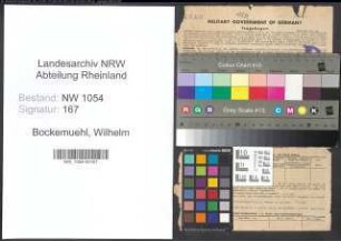 Entnazifizierung Wilhelm Bockemuehl , geb. 20.05.1881 (Bahnassistent)