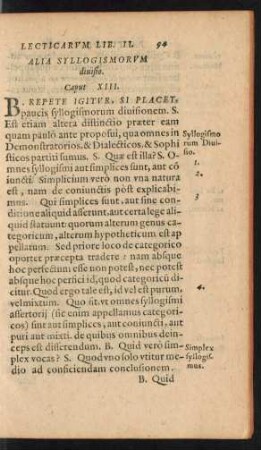 Alia Syllogismorum divisio. Caput XIII.