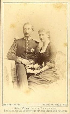 Bildnis von Auguste Victoria (1858-1921), Deutsche Kaiserin und Wilhelm II. (1858-1921), Kaiser von Deutschland