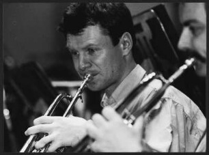 Porträt Csaba Kelemen, Trompeter : Porträt Csaba Kelemen, Trompeter. Fotografie während einer Probe der Dresdner Philharmonie