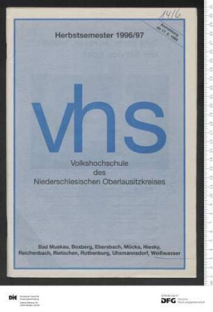 Programm 2. Semester 1996/1997