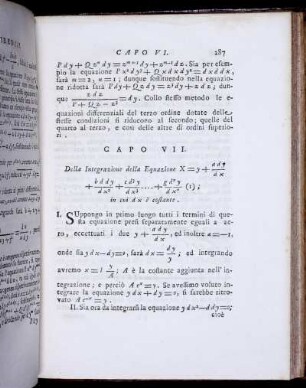 Capo VII. Della Integrazione delle Equazione .... .