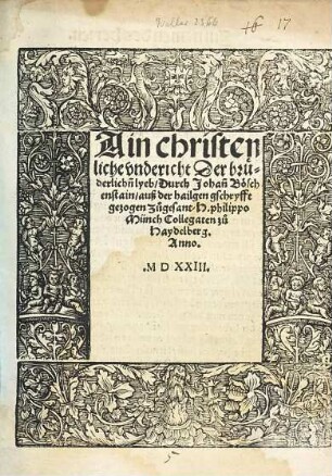 Ain christenliche vndericht Der brüderlichn[n] lyeb