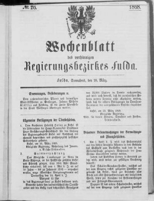 No. 26., Ausgabe vom 28. März 1868