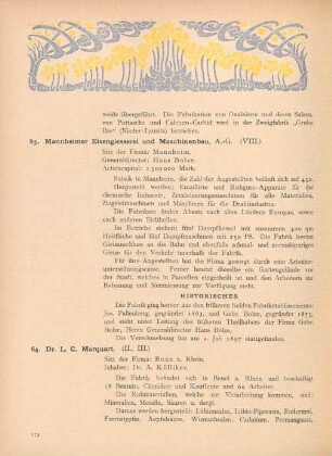 63. Mannheimer Eisengiesserei und Maschinenbau, A.-G. (VIII.)