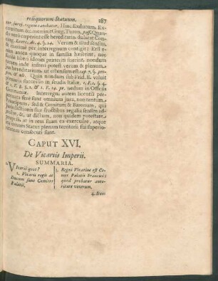 Caput XVI. De Vicariis Imperii.