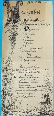 A.G.V.M. Maskenfest der Philisterkinder im Verbandshause am 8. Februar 1891. Programm ...