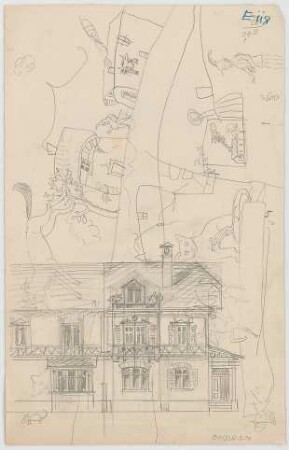 Thiersch, August ; München - Nymphenburg, Zuccalistr. 11 - 13; Doppelhaus Parseval - Wolff - Teilansicht