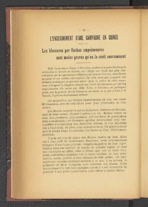 L'Enseignement d'une Campagne en Guinée.