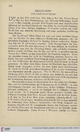 Neue Folge 30 = Jahrgang 54: Kieler Brief