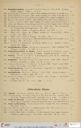 Altfürstliche Häuser (Nr. 878 - 2117)