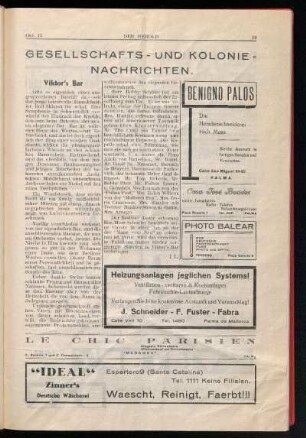 Gesellschafts- und Kolonie-Nachrichten.