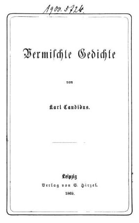 Vermischte Gedichte