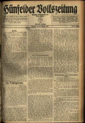 Ausgabe vom Freitag, den 26. August 1921.