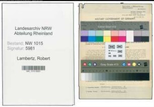 Entnazifizierung Robert Lambertz , geb. 16.03.1878 (Kaufmann)