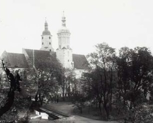 Wurzen, Dom St. Marien : Wurzen. Dom Sankt Marien. Ansicht mit Wäschetrockenplatz nach Nordosten