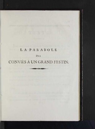 La Parabole Des Conviés À Un Grand Festin.