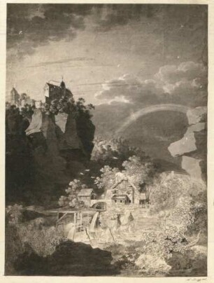 Hohnstein, Burg : Ansicht (Federzeichnung) von Burg Hohnstein