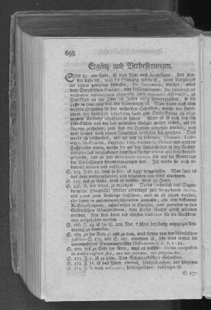 Ergänz= und Verbesserungen.