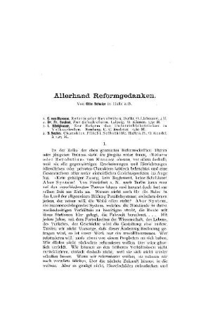 Allerhand Reformgedanken