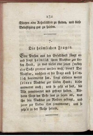 7. Die heimlichen Fragen.