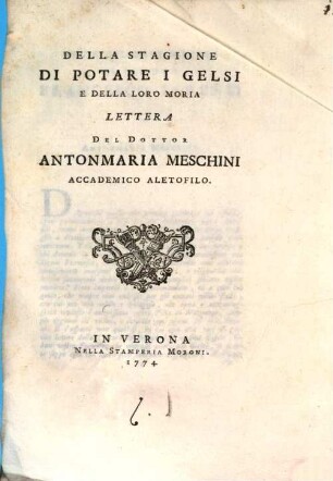 Della stagione di potare i Gelsi