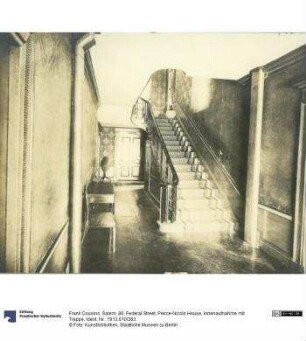 Salem, 80, Federal Street, Peirce-Nicols House, Innenaufnahme mit Treppe