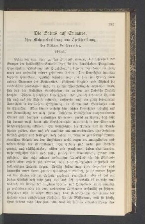 Die Battas auf Sumatra. Ihre Mohamedanihrung und Christianihrung