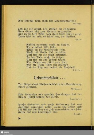 Lebensweisheit ...