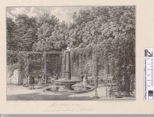 Fontaine am Conversationssaal in Wildbad