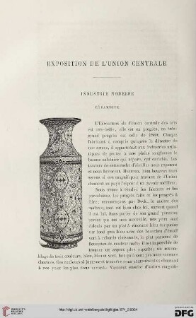 2. Pér. 10.1874: Industrie moderne, Céramique : exposition de l'Union Centrale