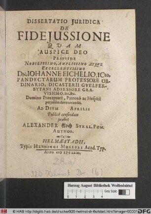 Dissertatio Iuridica De Fideiussione