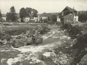 Bad Gottleuba. Bett der Gottleuba beim Eintritt in die Stadt, nach der Unwetterkatastrophe vom 8./9. Juli 1927