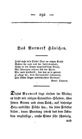 Das Vorwerk Hänichen.