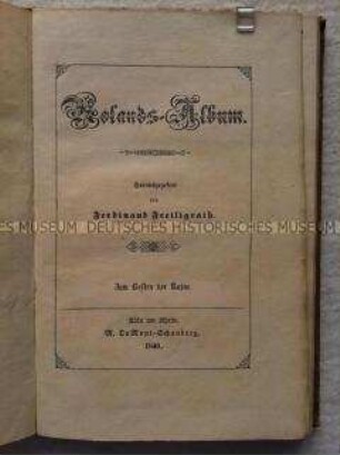 Rolands-Album von Ferdinand Freiligrath