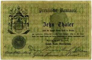 Geldschein, 10 Taler, 18.6.1867